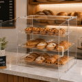 Vitrina de 3 pisos para exhibición de pastelería, acrílico