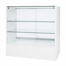 Mostrador vitrina 90x50x90 cm blanco/transparente